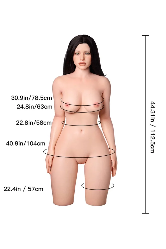 112.5cm/3ft8 D-cup Silicone Sex Doll Torso – Iris (Erovenus Max Series) [In Stock US, CA, EU & AU | Fast Shipping] view 2