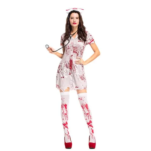 Blood Nurse Cosplay Costume view 3