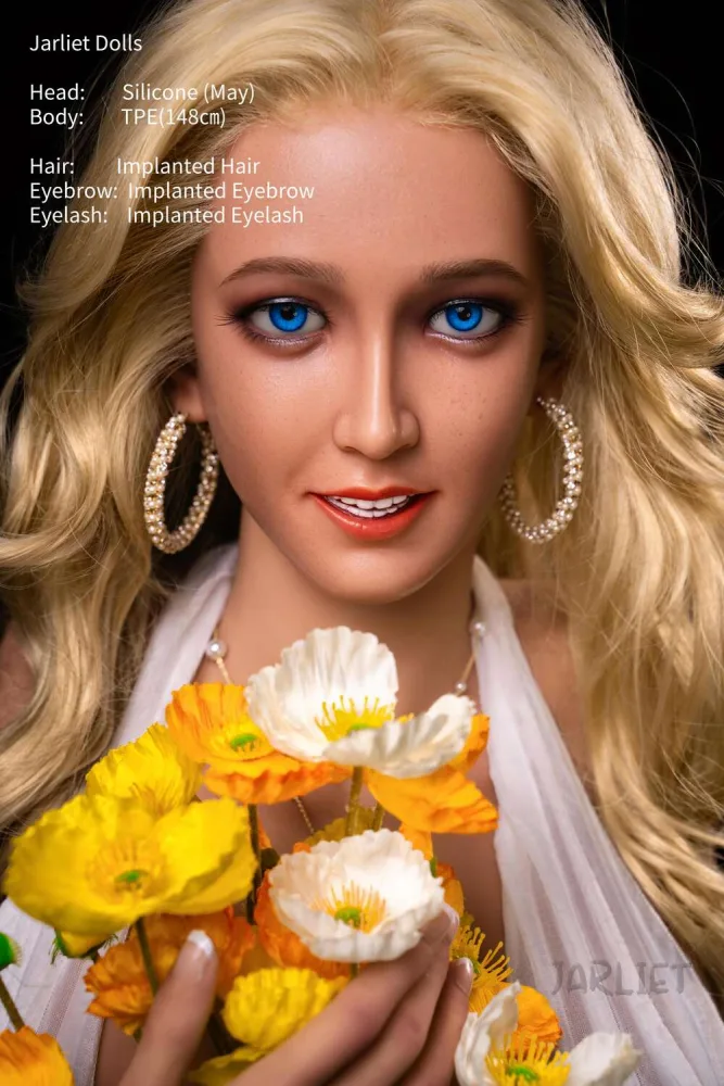 148cm/4ft10 E-cup Silicone Head Sex Doll – May