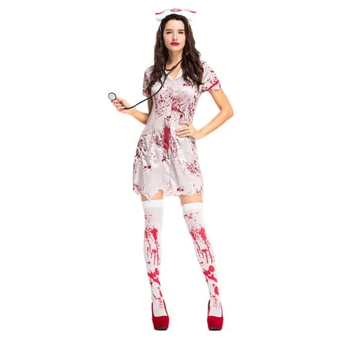 Blood Nurse Cosplay Costume view 4