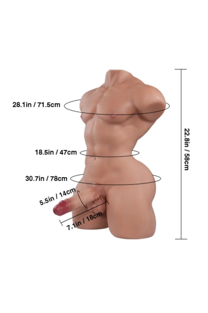 58cm/1ft11 36.4LB Male Torso Sex Doll – Mark Pro (US, CA & EU-Only) view 2