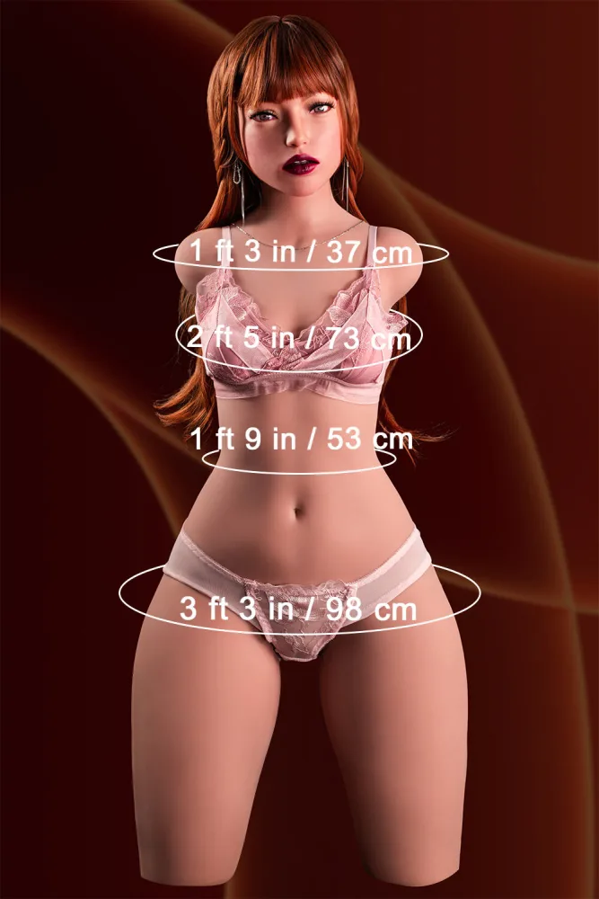 110cm/3ft7 64.6LB Silicone Head Sex Doll Torso – Polly view 2