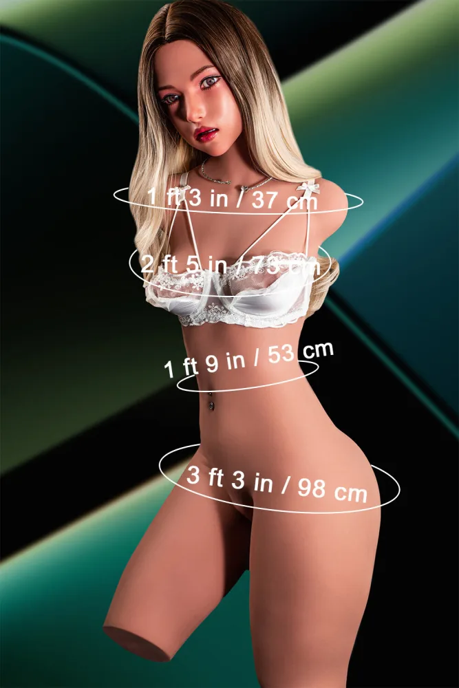 110cm/3ft7 64.6LB Silicone Head Sex Doll Torso – Grace view 2