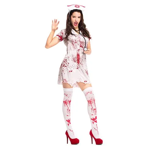 Blood Nurse Cosplay Costume view 1