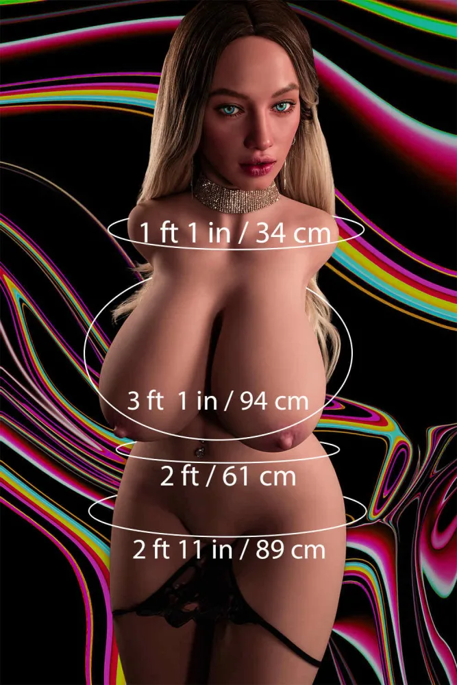 110cm/3ft7 66.1LB Silicone Head Sex Doll Torso – Sola view 2