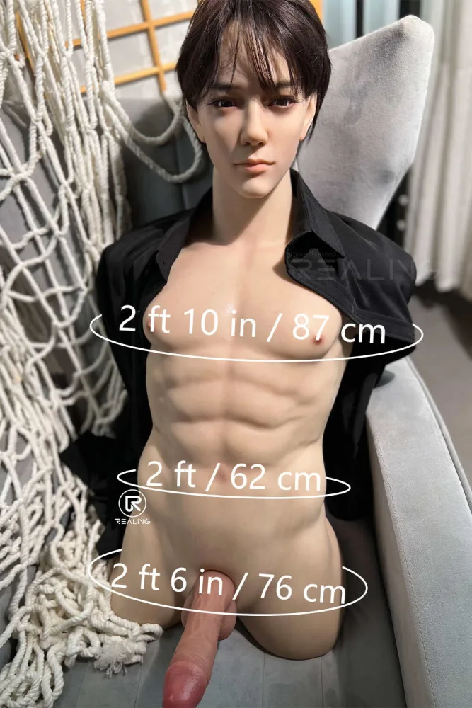 82cm/2ft8 Male Torso Silicone Head Sex Doll – Kirin view 2