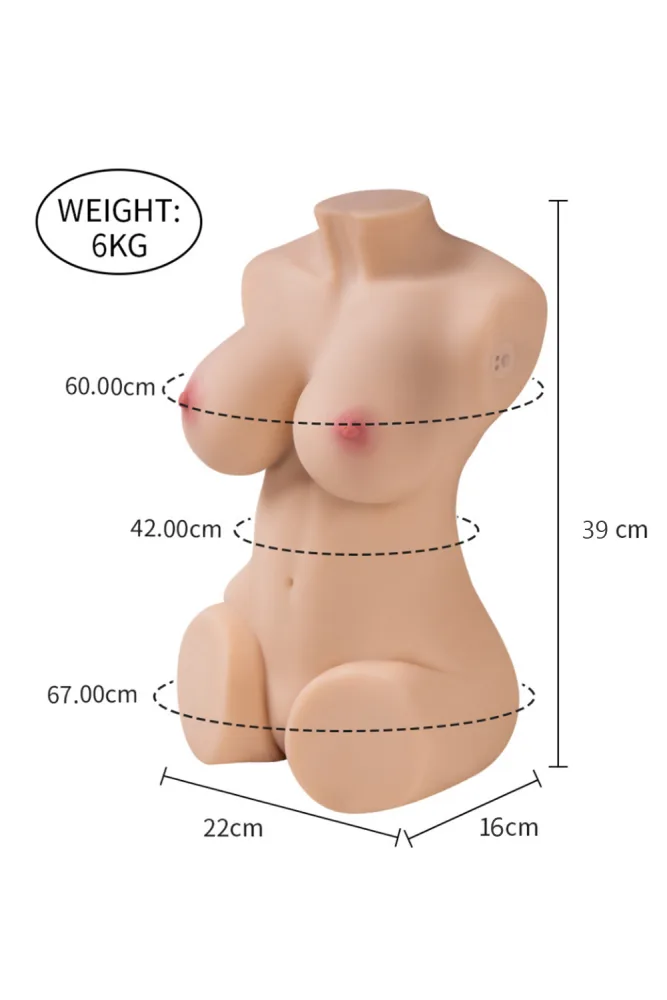 39cm/1ft3 13.2LB TPE Mini Sex Doll Torso – Wendy (Vibrating &amp; Sucking) [In Stock | US Only] view 2