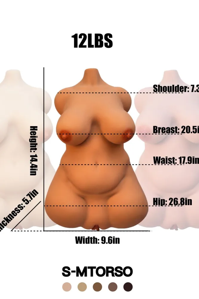 36.5cm/1ft3 Female S-M Torso TPE Sex Toys view 1