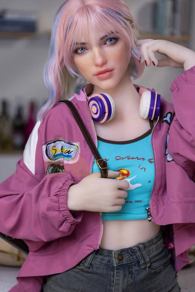 162cm/5ft4 A-cup Silicone Head Sex Doll – Heidi view 1